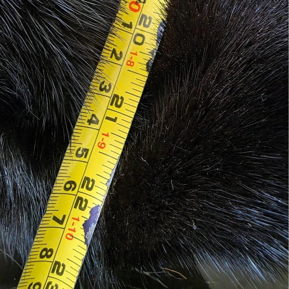 Real Fur Baseball Cap Hat Dark Brown 21' Circumference